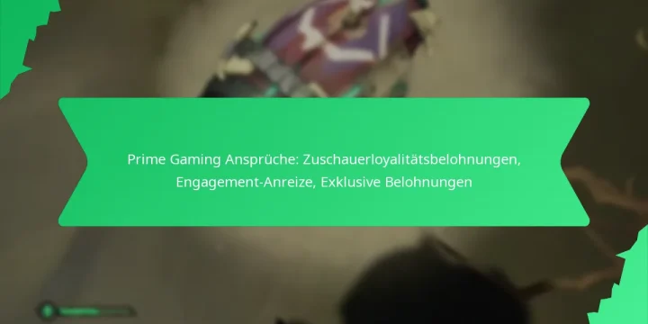 Prime Gaming Ansprüche: Zuschauerloyalitätsbelohnungen, Engagement-Anreize, Exklusive Belohnungen
